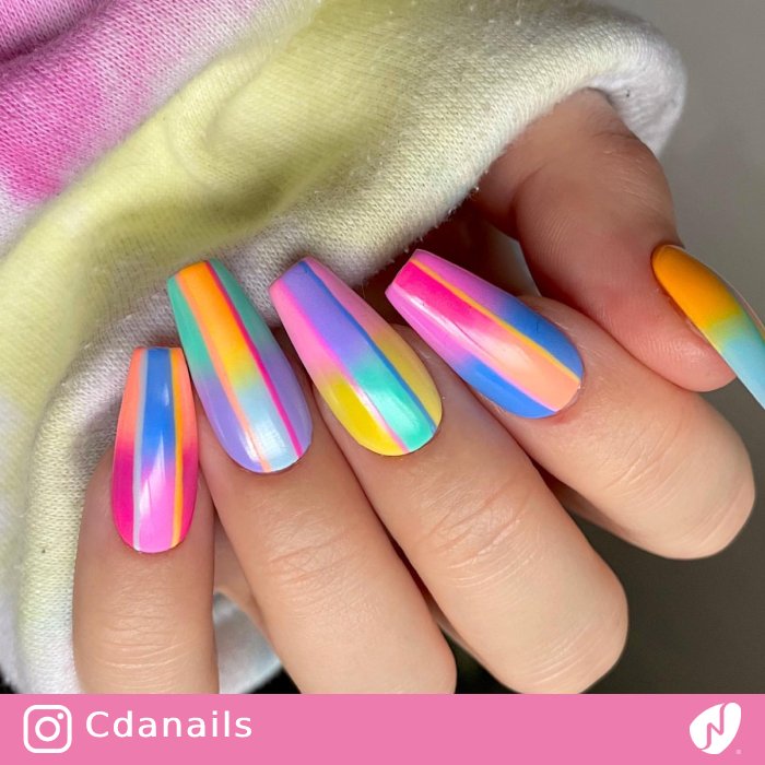 Pastel Neon Colorful Nails